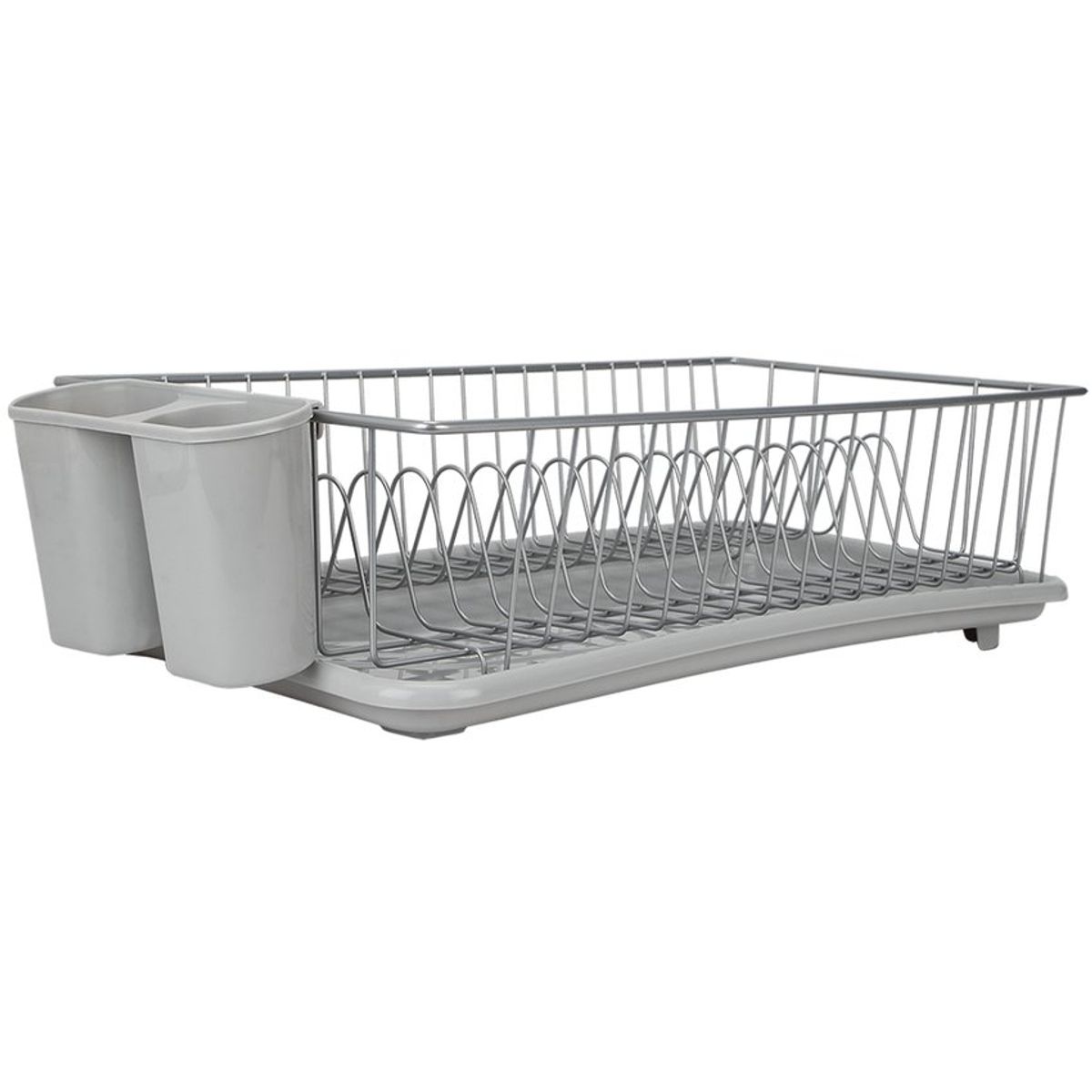 ESSENZA - Escurridor de Platos y Cubiertos Eco Gris con Drenaje Essenza