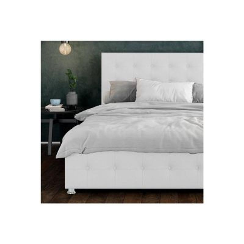 EKONOMODO COLOMBIA - Base cama con Espaldar Doble en pino Capital Blanco 140x190 cm