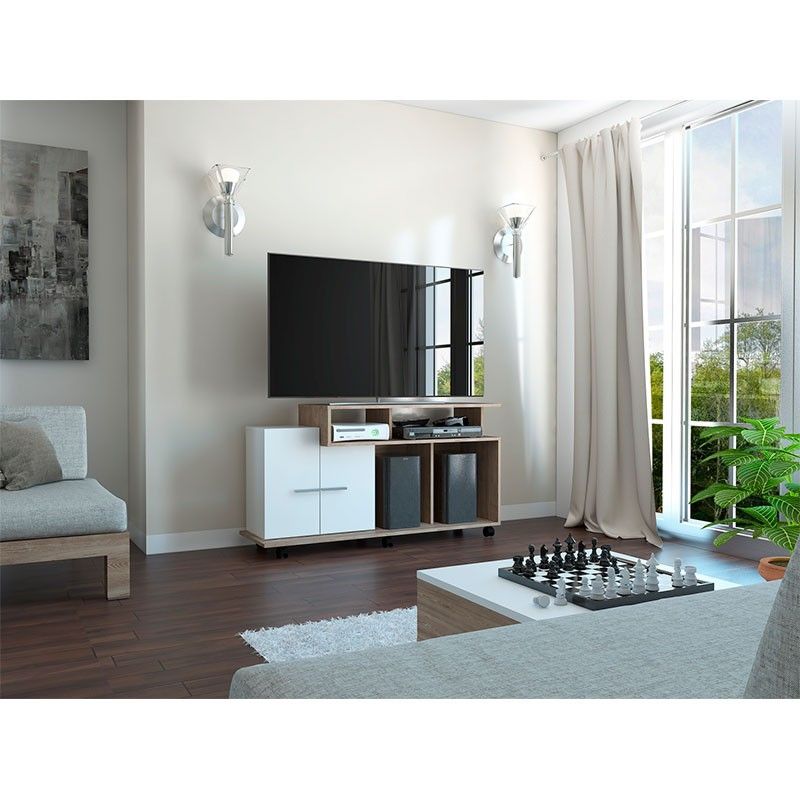 EKONOMODO COLOMBIA - Rack para tv volatil miel blanco
