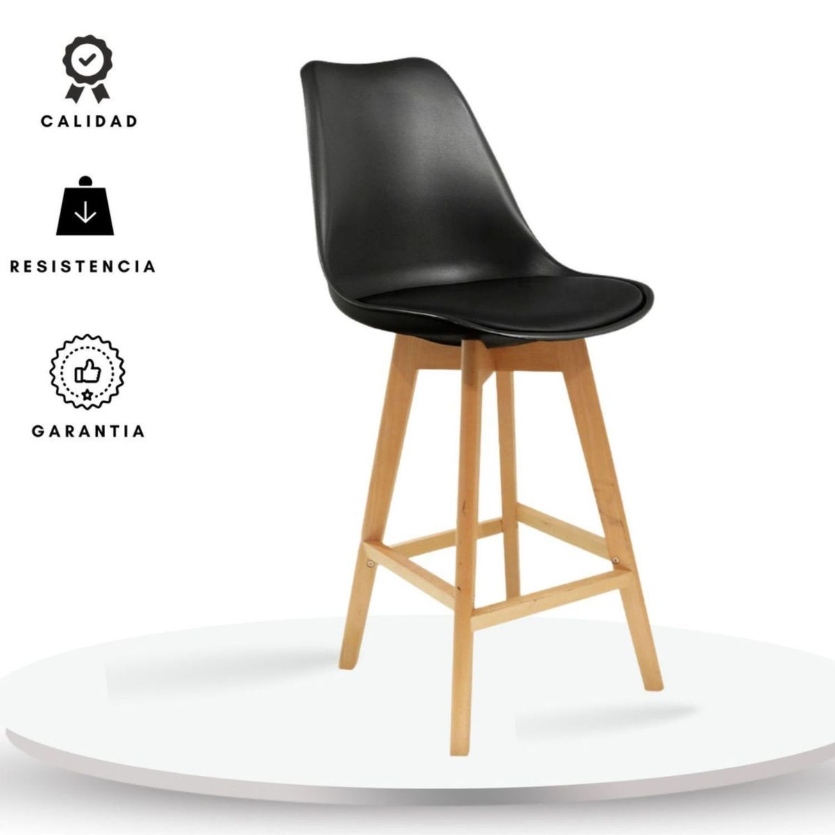 EKONOMODO COLOMBIA - Silla Milano Tapizada Bar Negro