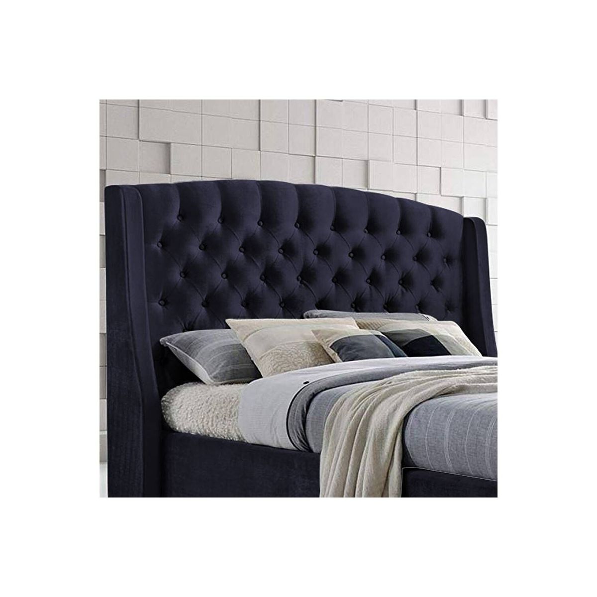 EKONOMODO COLOMBIA - Espaldar De Cama King Italia Azul Petroleo 200X150 Cm