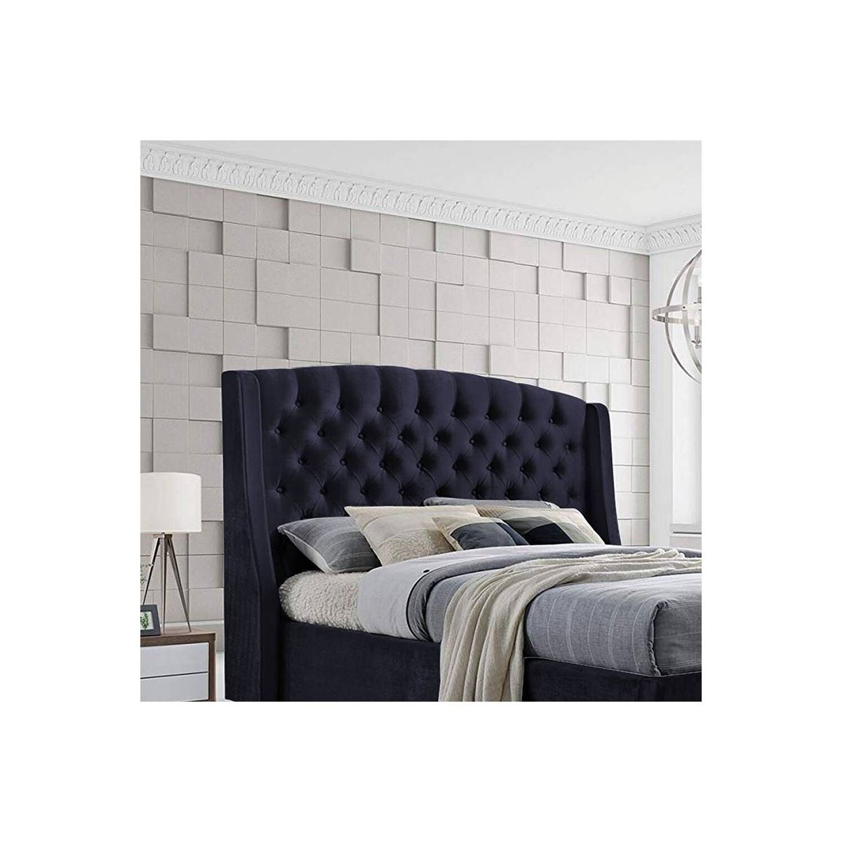 EKONOMODO COLOMBIA - Espaldar De Cama King Italia Azul Petroleo 200X150 Cm