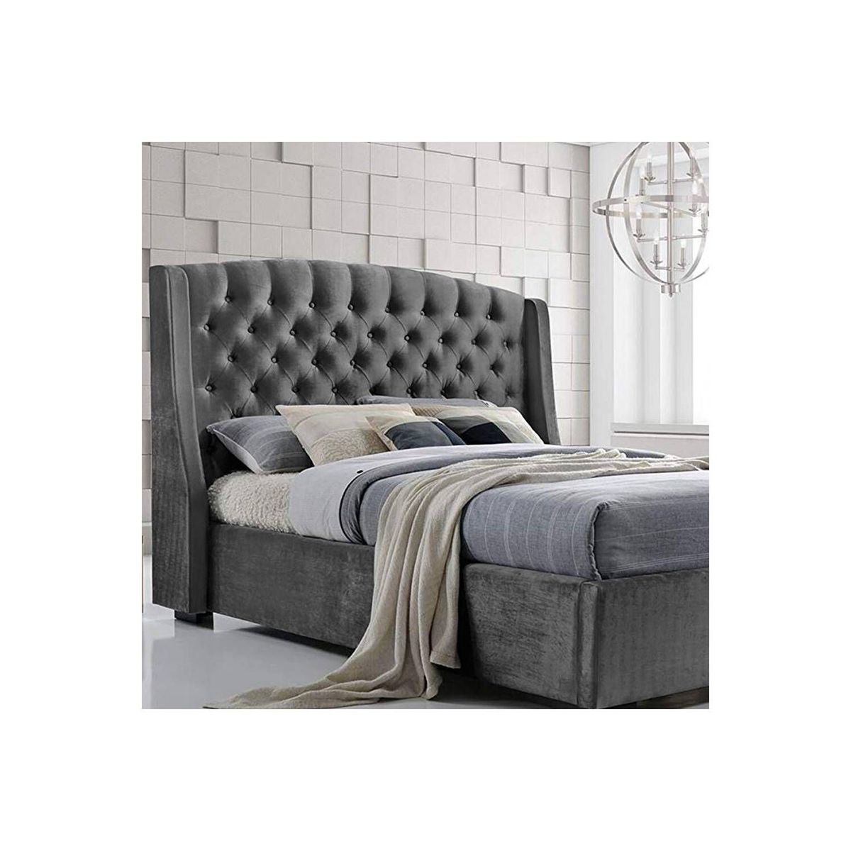 EKONOMODO COLOMBIA - Espaldar De Cama King Italia Gris Plomo 200X150 Cm
