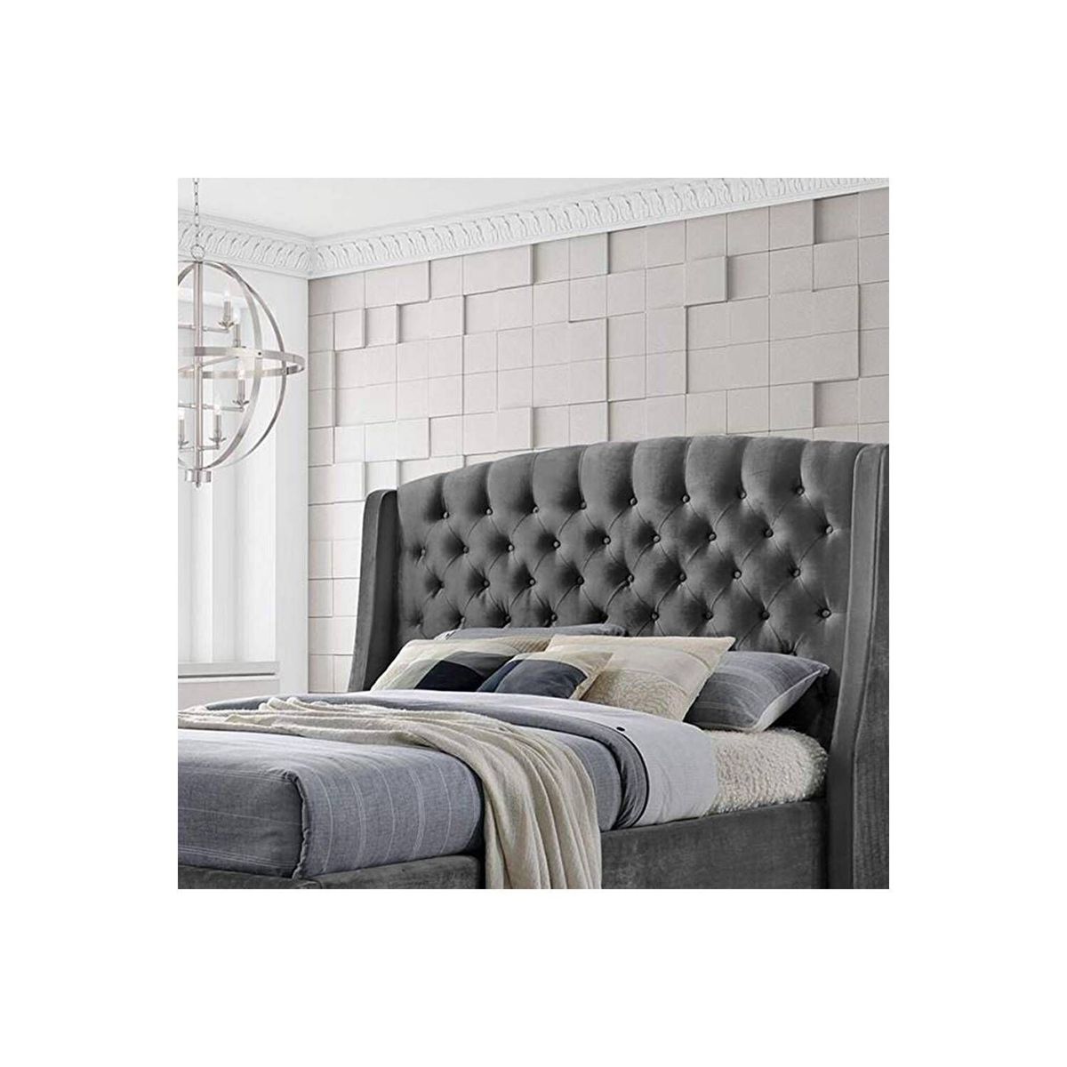 EKONOMODO COLOMBIA - Espaldar De Cama King Italia Gris Plomo 200X150 Cm