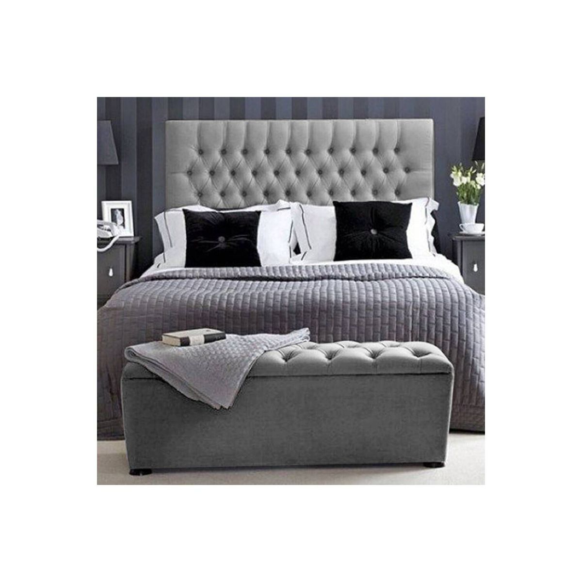 EKONOMODO COLOMBIA - Espaldar De Cama Doble Paris Gris Plata 140X150 Cm