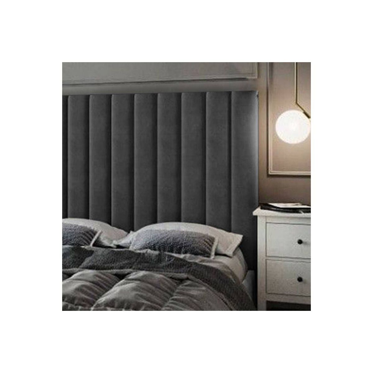 EKONOMODO COLOMBIA - Espaldar De Cama Doble Natura Gris Plomo 140X150 Cm