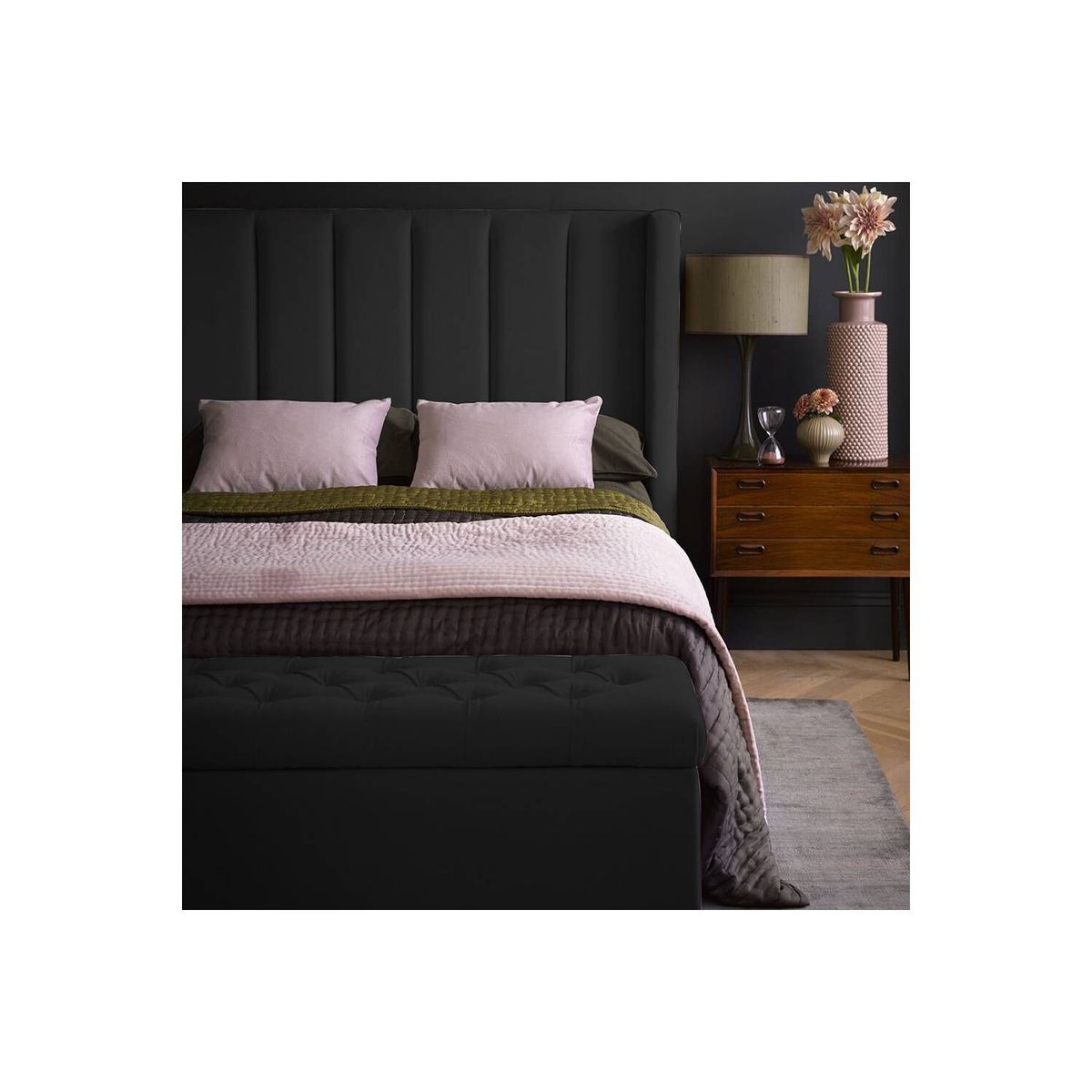 EKONOMODO COLOMBIA - Espaldar De Cama King Julieta Negro 200X150 Cm