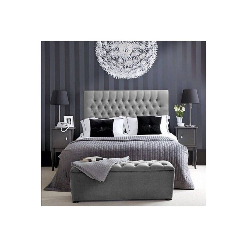 EKONOMODO COLOMBIA - Espaldar de cama Queen Paris Gris Plata 160x150 cm