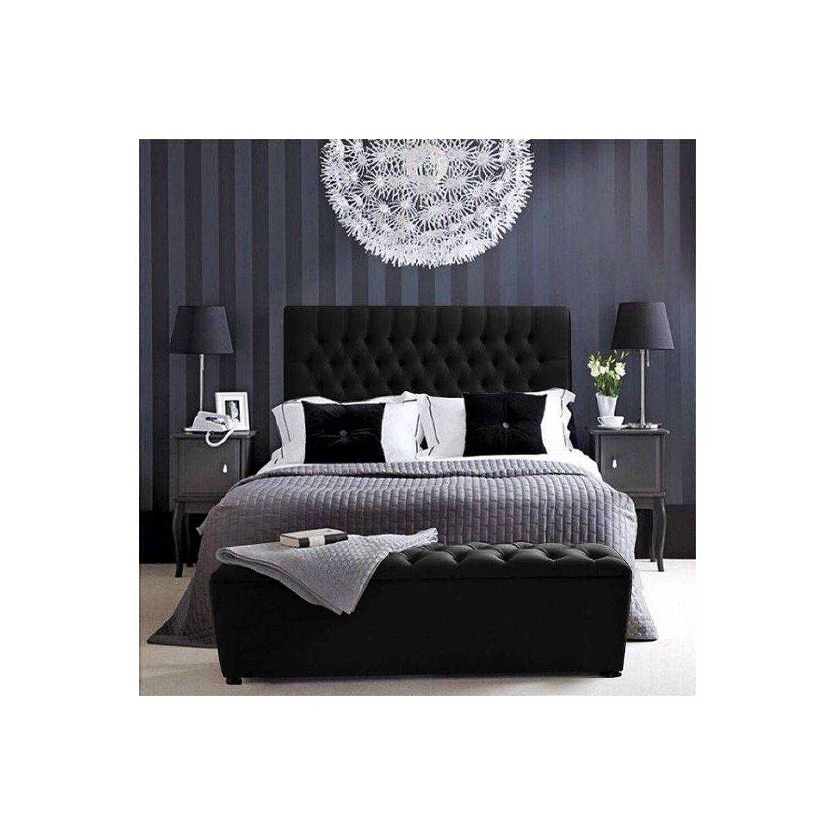 EKONOMODO COLOMBIA - Espaldar De Cama Queen Paris Negro 160X150 Cm