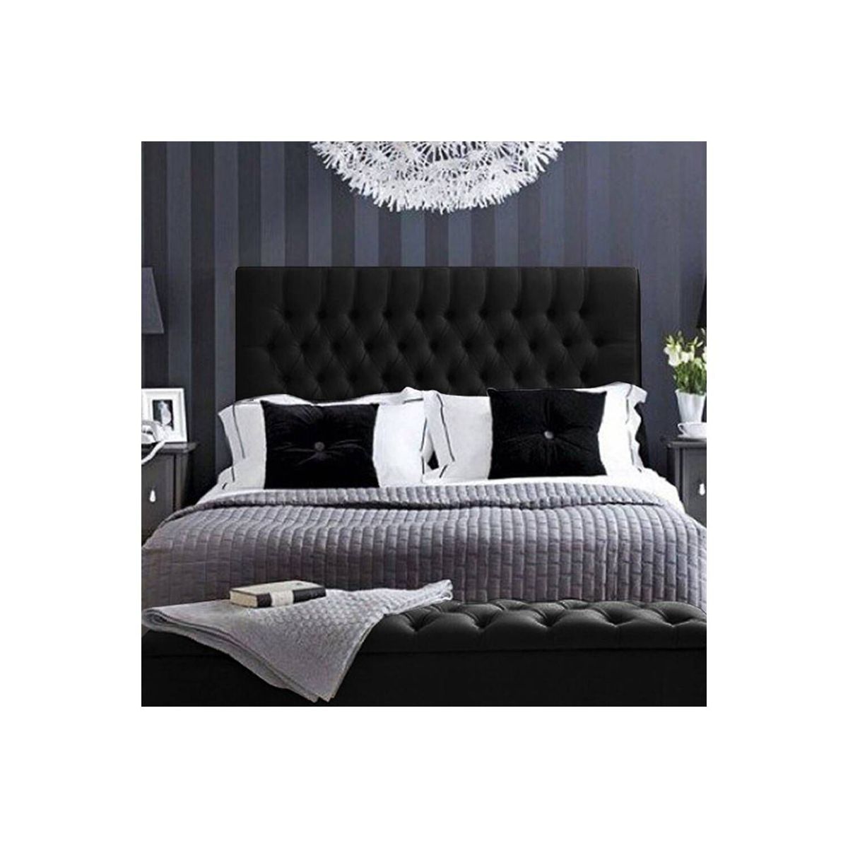 EKONOMODO COLOMBIA - Espaldar De Cama Queen Paris Negro 160X150 Cm