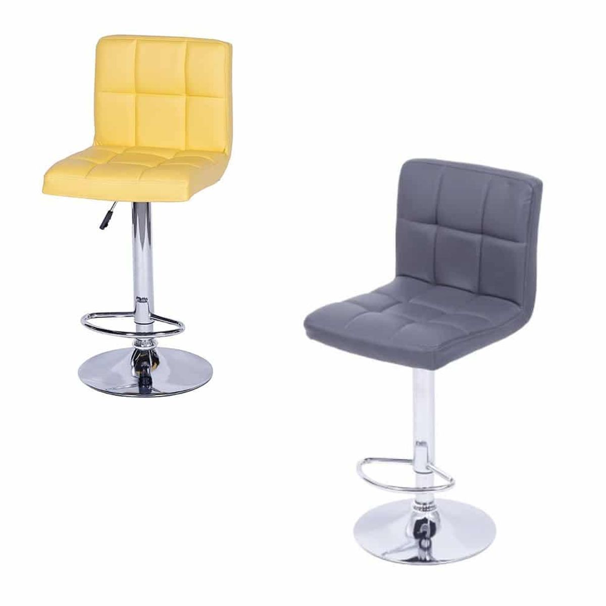 EKONOMODO COLOMBIA - Silla De Bar Leo Amarillo Y Gris Set X 2