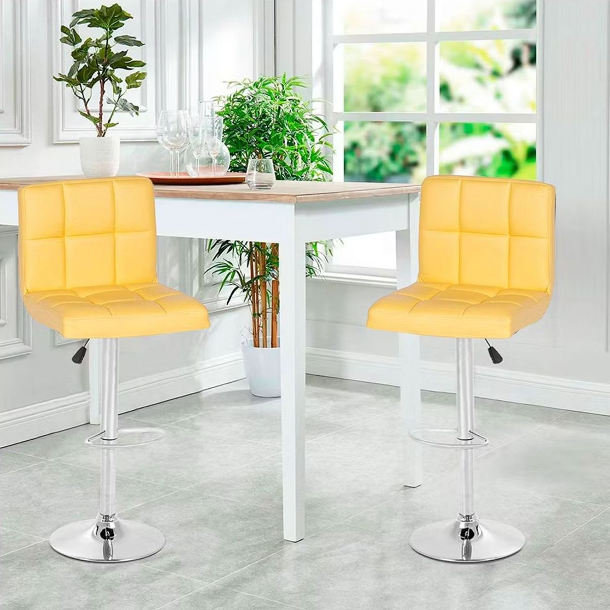EKONOMODO COLOMBIA - Silla De Bar Leo Amarillo Set X 2