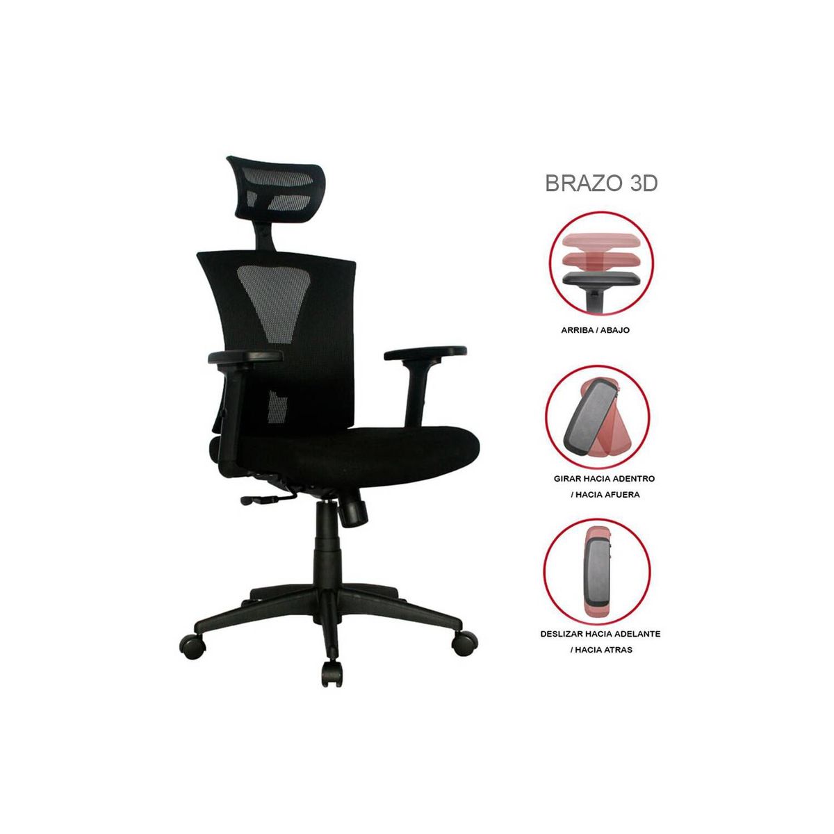 EKONOMODO COLOMBIA - Silla Turmanila Premium Brazos 3D 4 Bloqueos