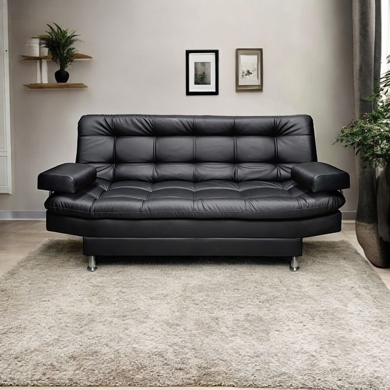 MUEBLES ONLINE - Sofa cama Simons 3 posiciones clic clac negro