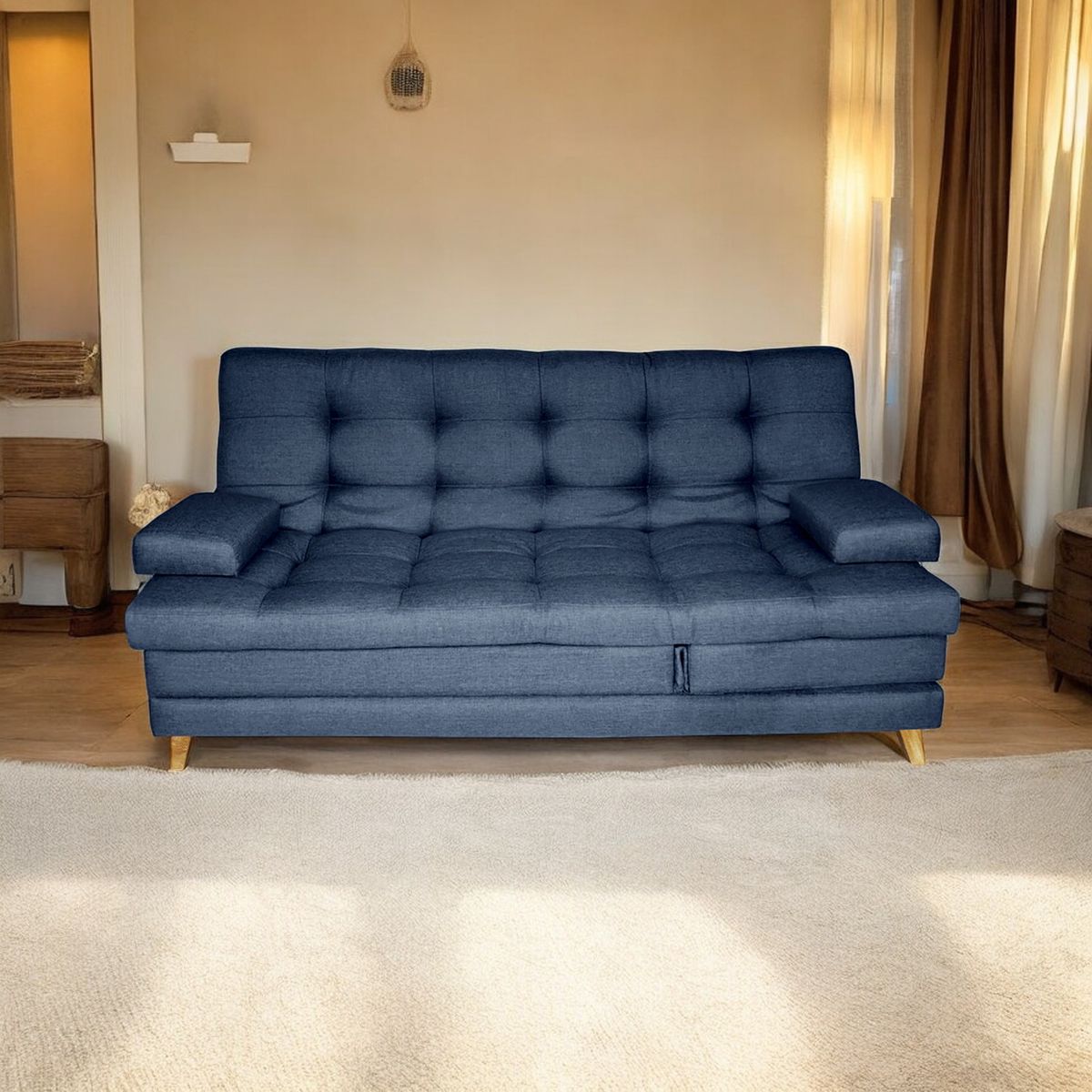 MUEBLES ONLINE - Sofa cama 5 posiciones Balmain tela plomo