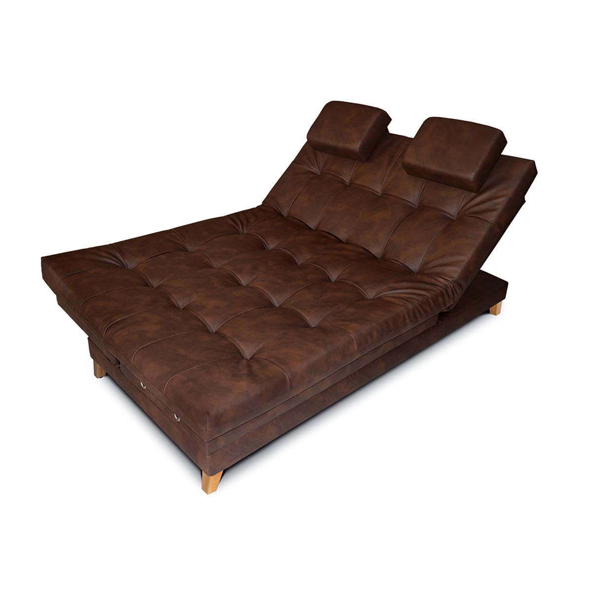 MUEBLES ONLINE - Sofa cama 5 posiciones Balmain tipo cuero café