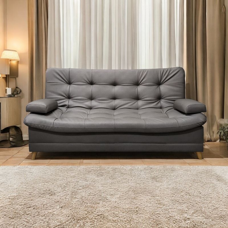 MUEBLES ONLINE - Sofa cama 3 posiciones Dolce antirasguño gris