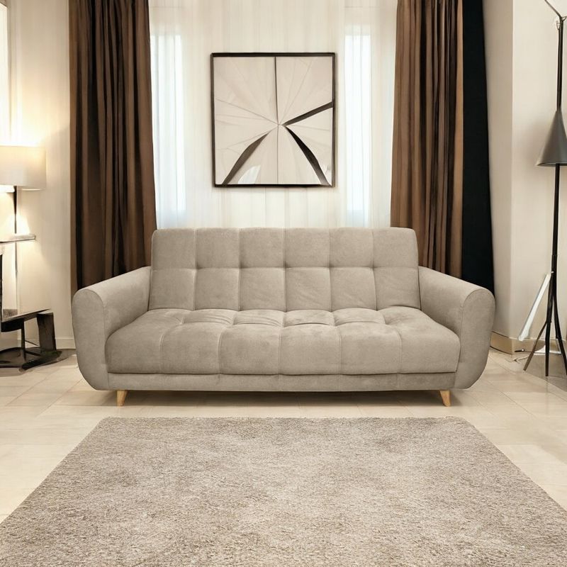 MUEBLES ONLINE - Sofa cama 3 posiciones Archer tela camel