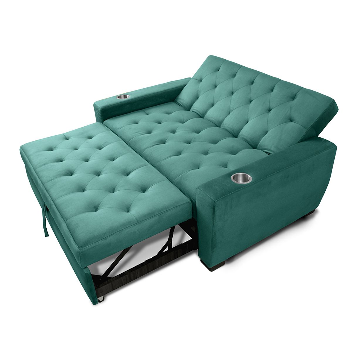 MUEBLES ONLINE - Sofa cama multifuncional Vicenzo tela turquesa