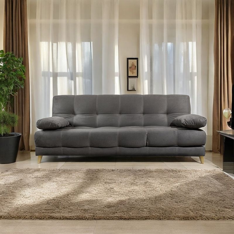 MUEBLES ONLINE - Sofa cama 5 posiciones Martins Tela gris