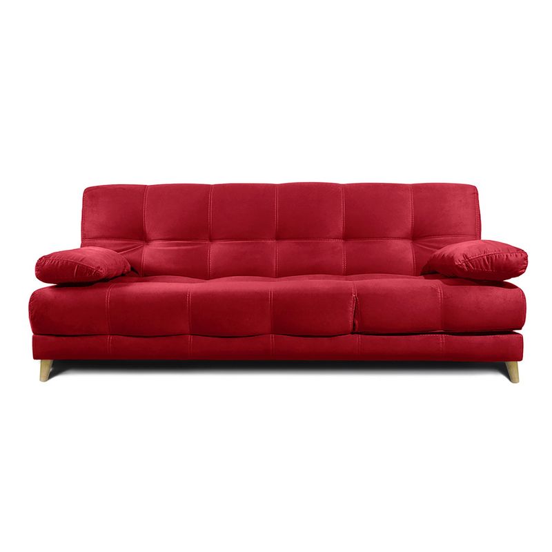MUEBLES ONLINE - Sofa cama 5 Posiciones Martins tela roja