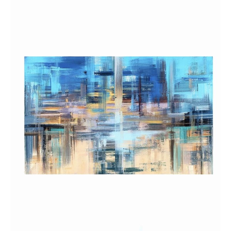 EKONOMODO COLOMBIA - Cuadro Moderno Abstract Blue (1,20x90x5cm)