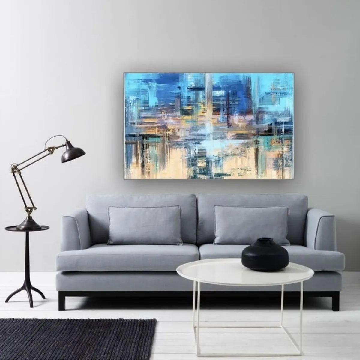 EKONOMODO COLOMBIA - Cuadro Moderno Abstract Blue (1,20X90X5Cm)