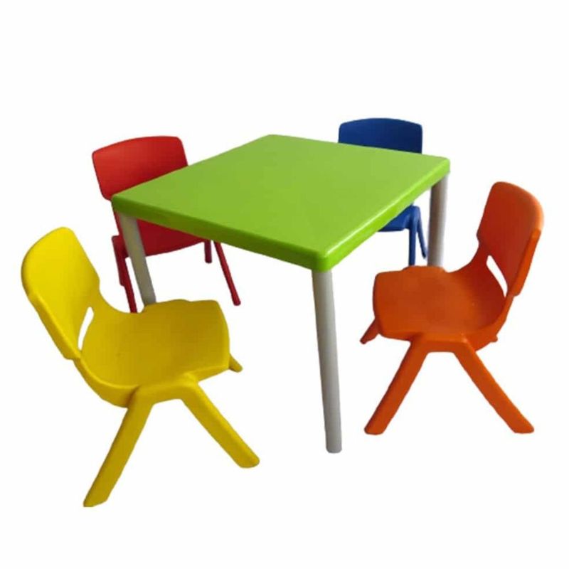 EKONOMODO COLOMBIA - Mesa Infantil Andy Verde + 4 Sillas Andy Multicolor