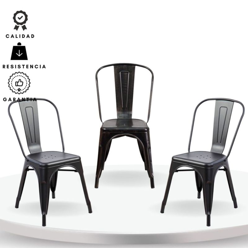 EKONOMODO COLOMBIA - Silla Turca Negro Set X 3