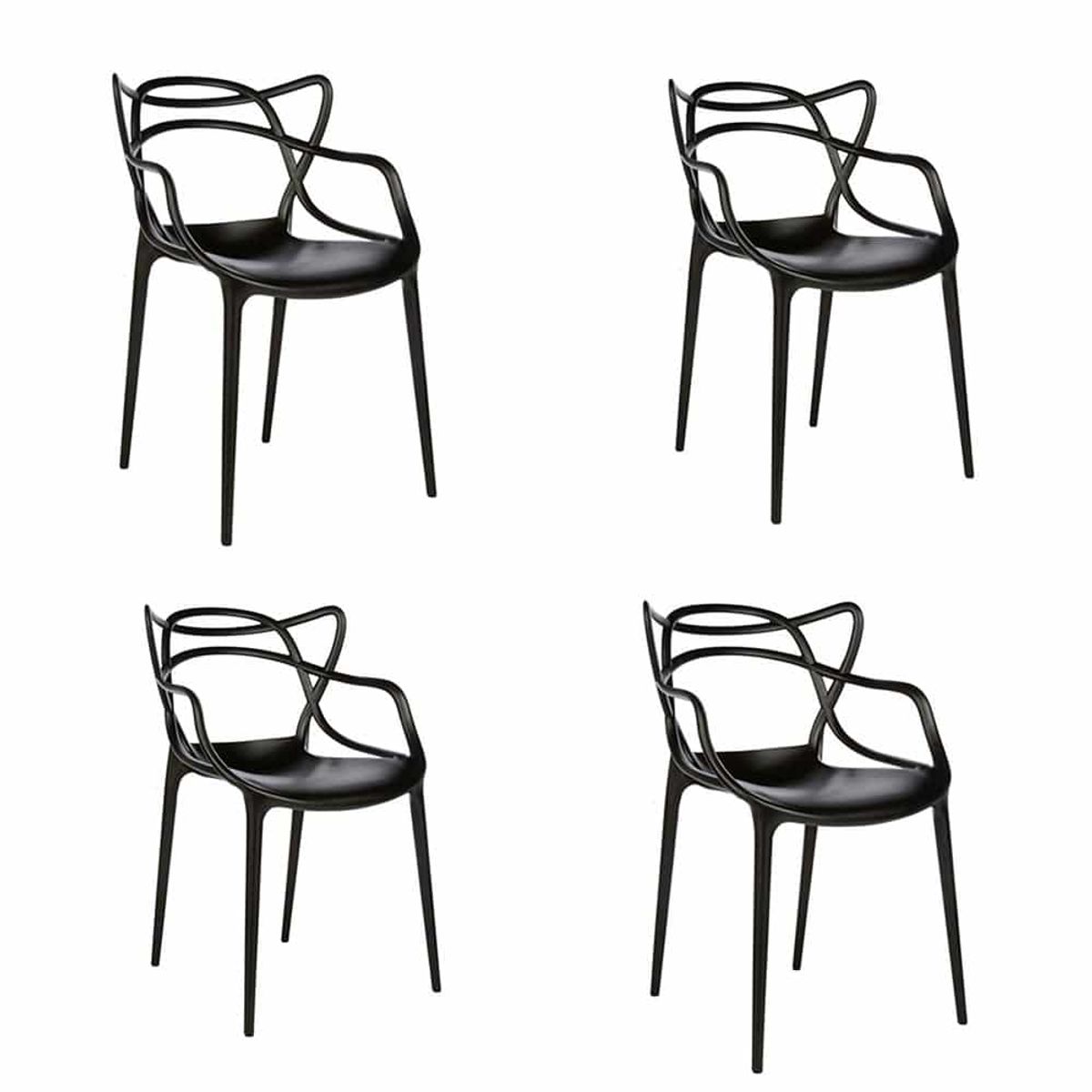 EKONOMODO COLOMBIA - Silla Curva Streem Negro Set X 4