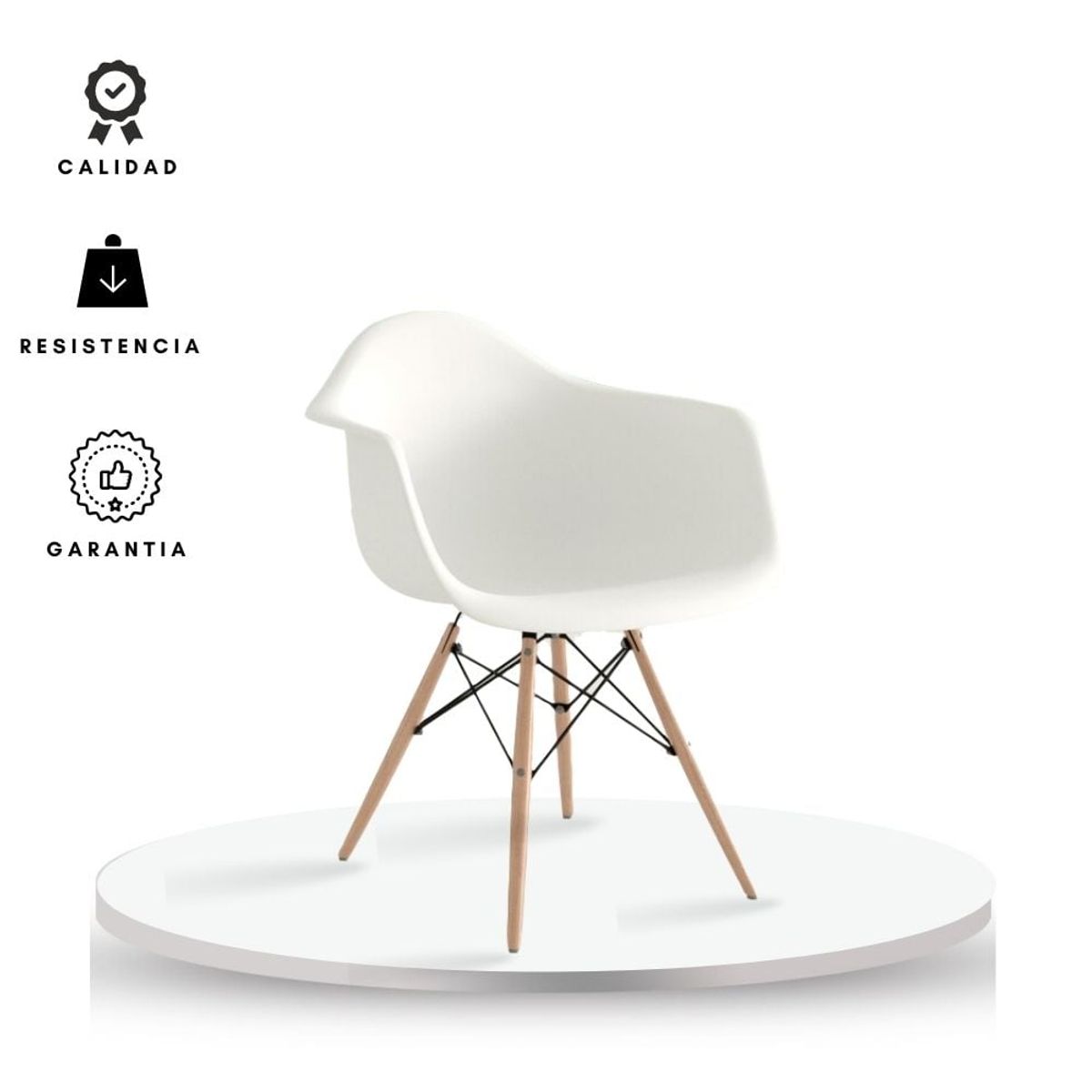 EKONOMODO COLOMBIA - Silla Eames Con Brazos Blanca