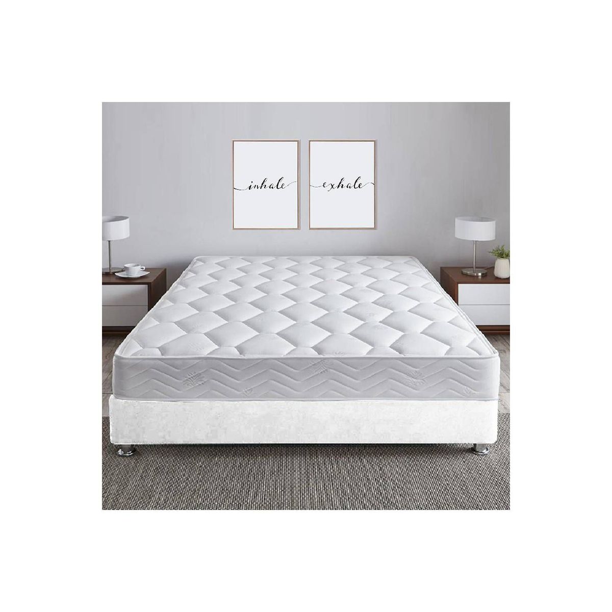 EKONOMODO COLOMBIA - Base Cama King Dividida En Pino Florencia Blanco 200X200 Cm