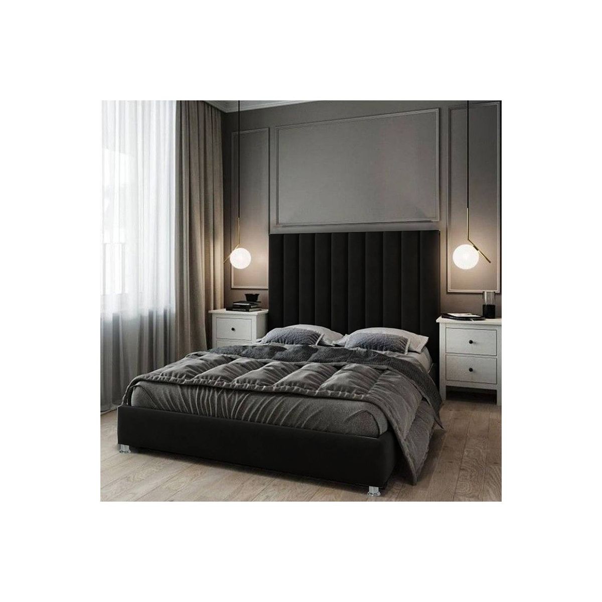 EKONOMODO COLOMBIA - Colchon Doble 1 Pillow + Base Cama + Espaldar Natura Negro 140X190 Cm