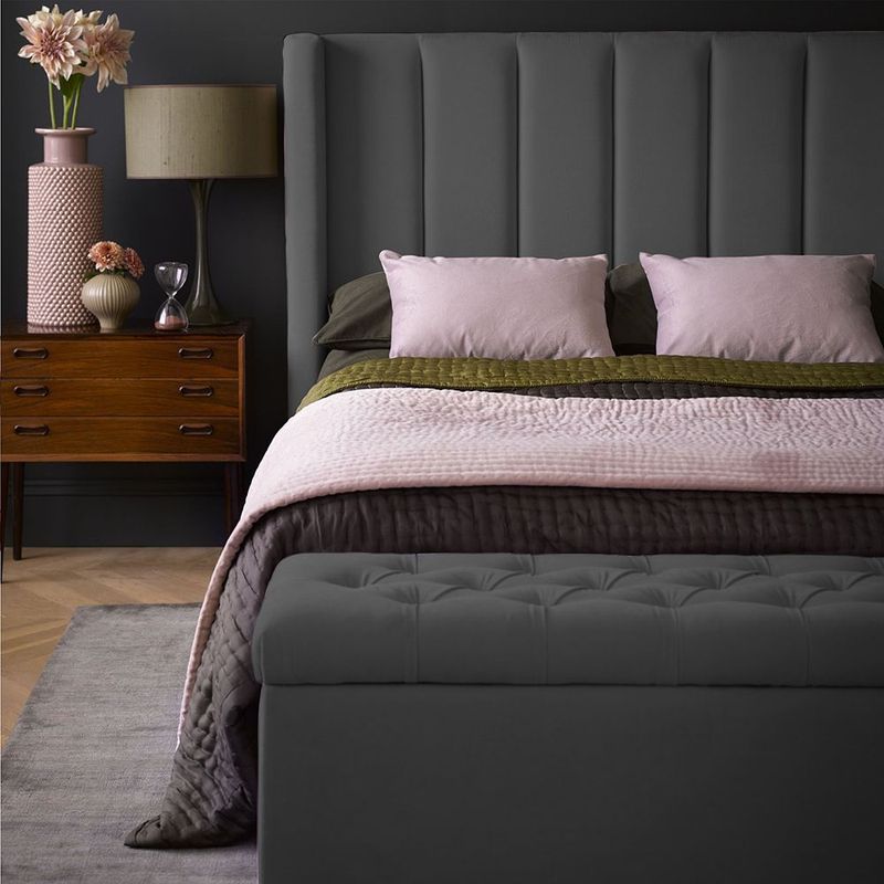 EKONOMODO COLOMBIA - Colchon Queen 1 Pillow + Base cama + Espaldar + Puff Julieta Gris Plo