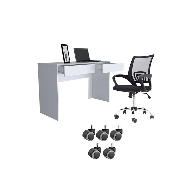 EKONOMODO COLOMBIA - Escritorio Nova Blanco+Silla colors negro+Gratis 5 rodachinas en goma