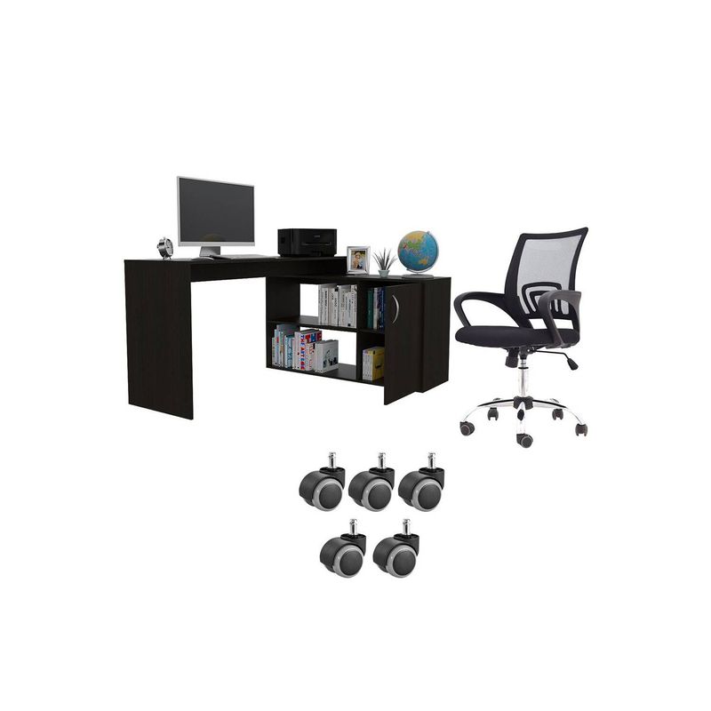 EKONOMODO COLOMBIA - Escritorio moderno gales y silla colors negra