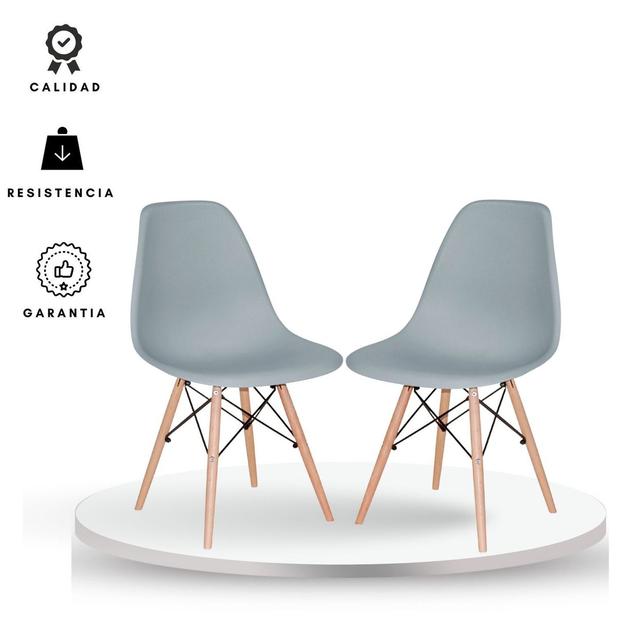EKONOMODO COLOMBIA - Silla Eames Gris Set X 2