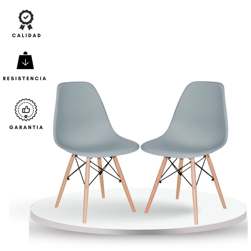 EKONOMODO COLOMBIA - Silla eames gris set x 2