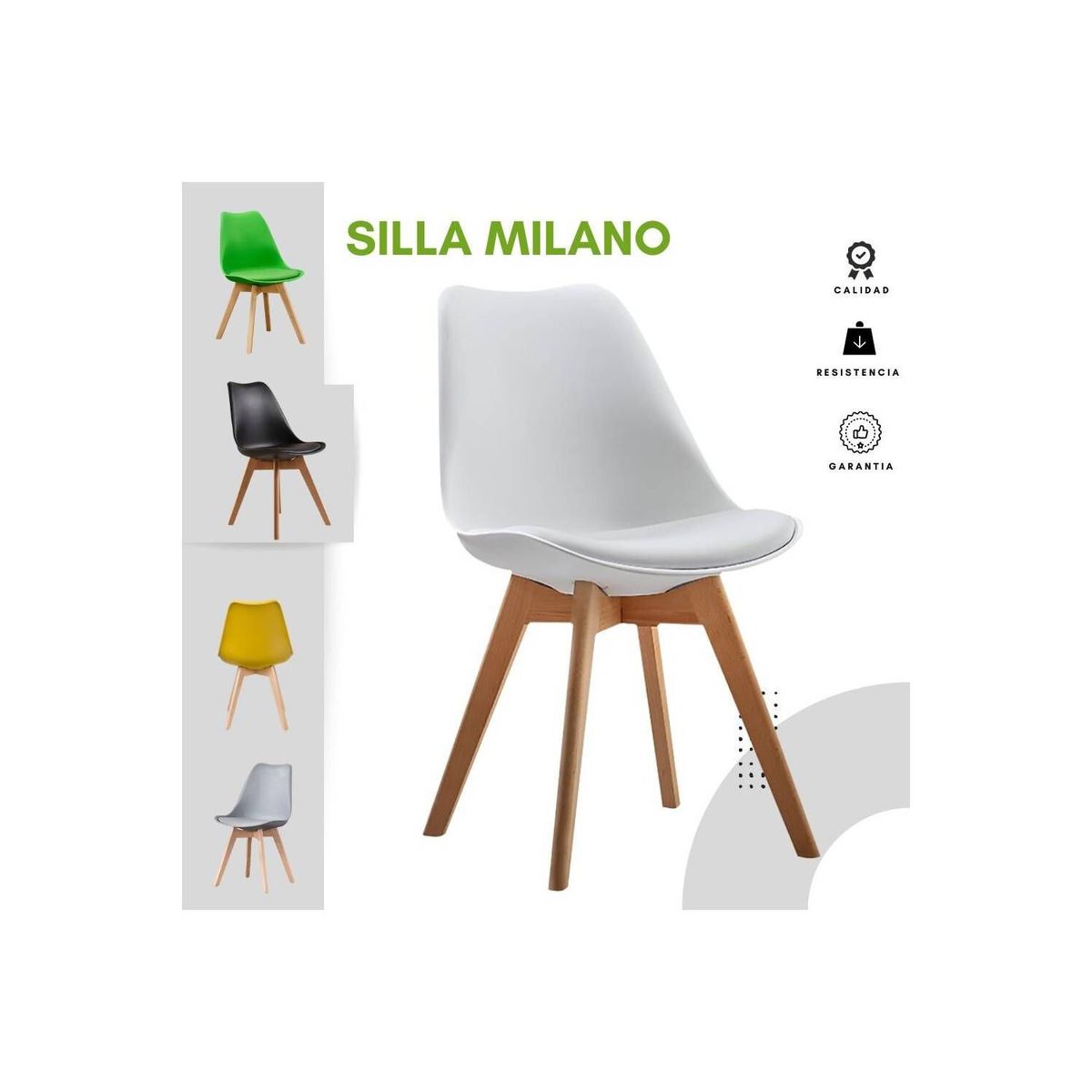 EKONOMODO COLOMBIA - Set X2 Silla Milano Blanco