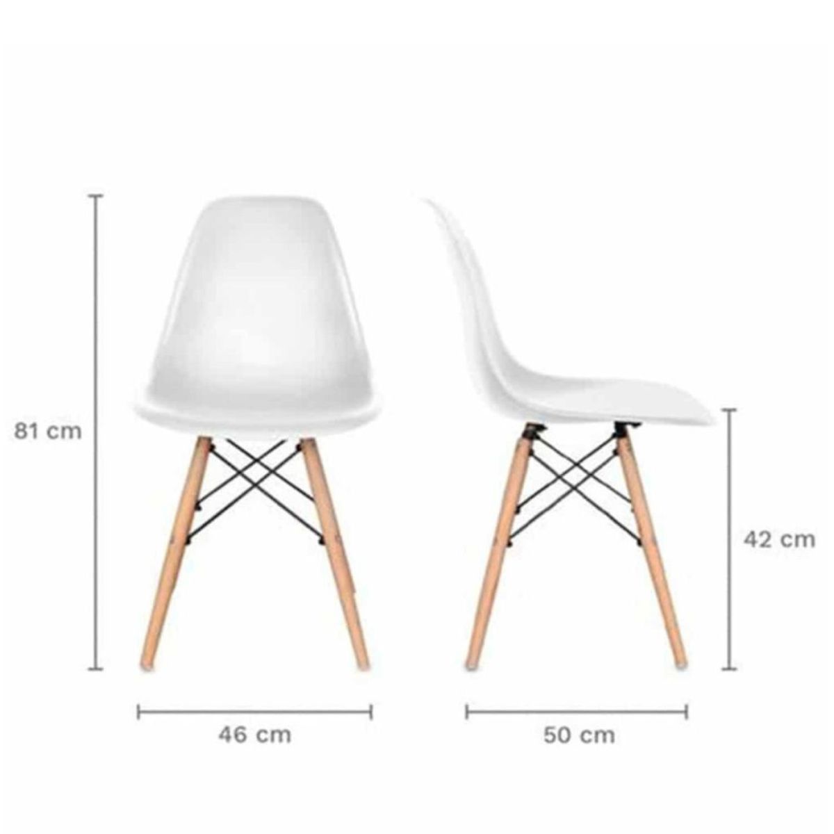 EKONOMODO COLOMBIA - Silla Eames Blanco Adulto