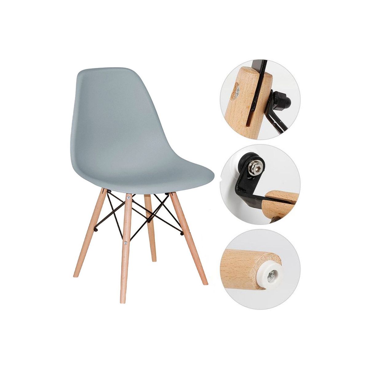 EKONOMODO COLOMBIA - Silla Eames Adulto Gris