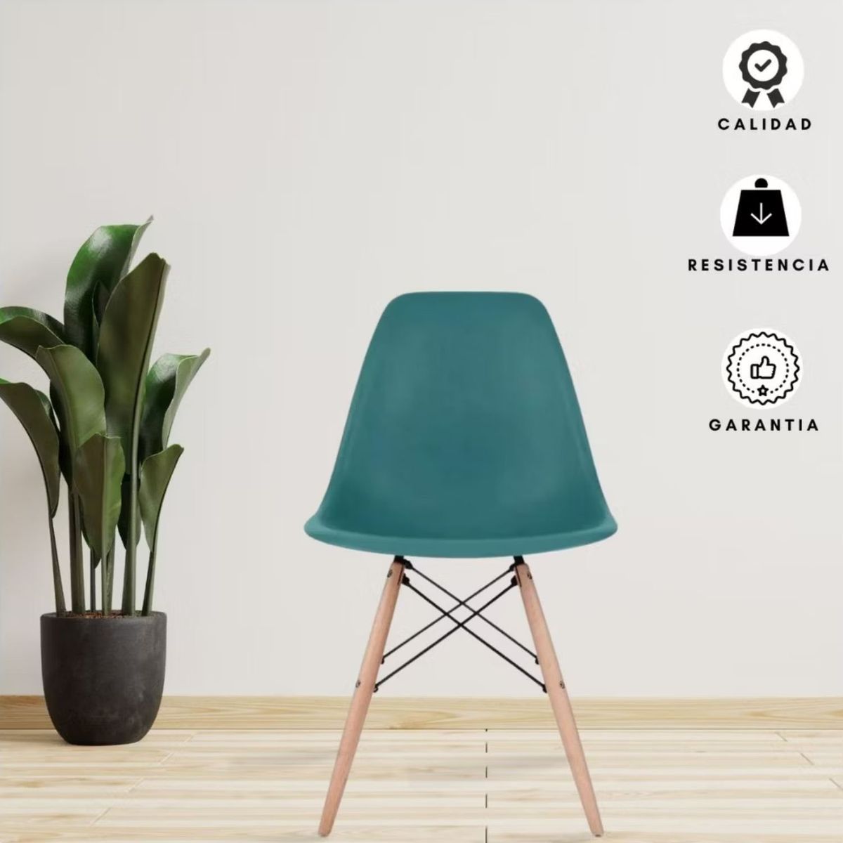 EKONOMODO COLOMBIA - Silla Eames Adulto Verde esmeralda