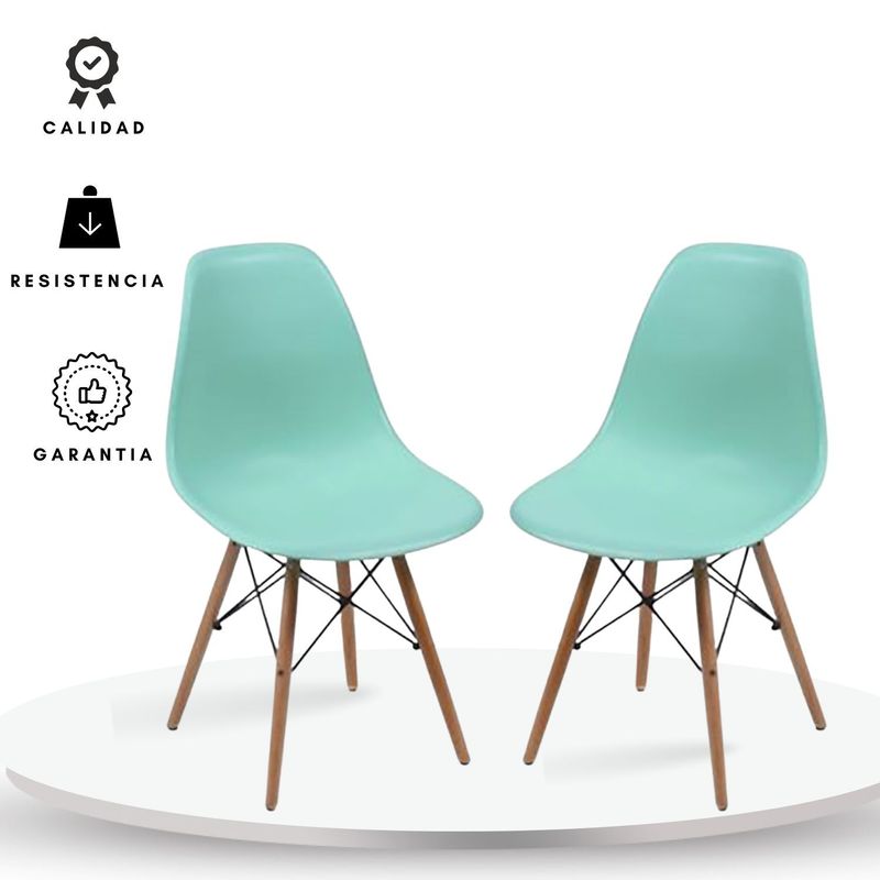 EKONOMODO COLOMBIA - Silla Eames Verde Menta Set x 2