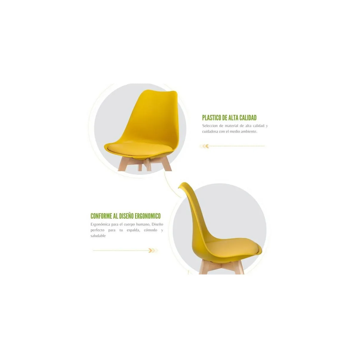 EKONOMODO COLOMBIA - Silla Milano Tapizada Amarillo