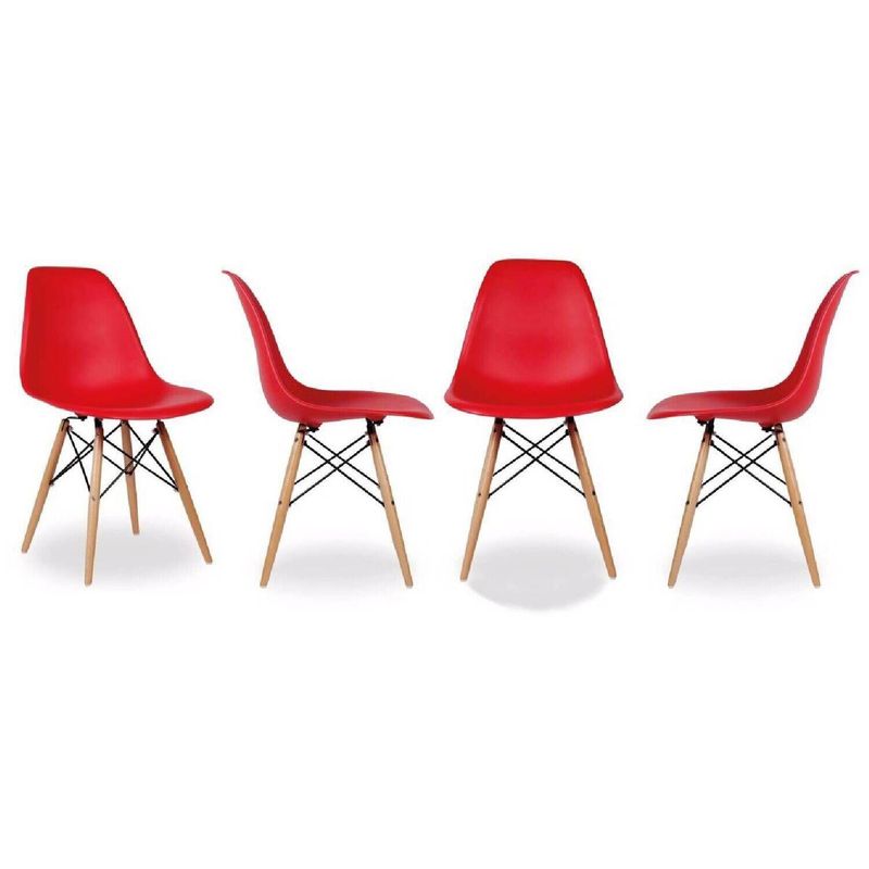 EKONOMODO COLOMBIA - Set x 4 sillas eames rojo