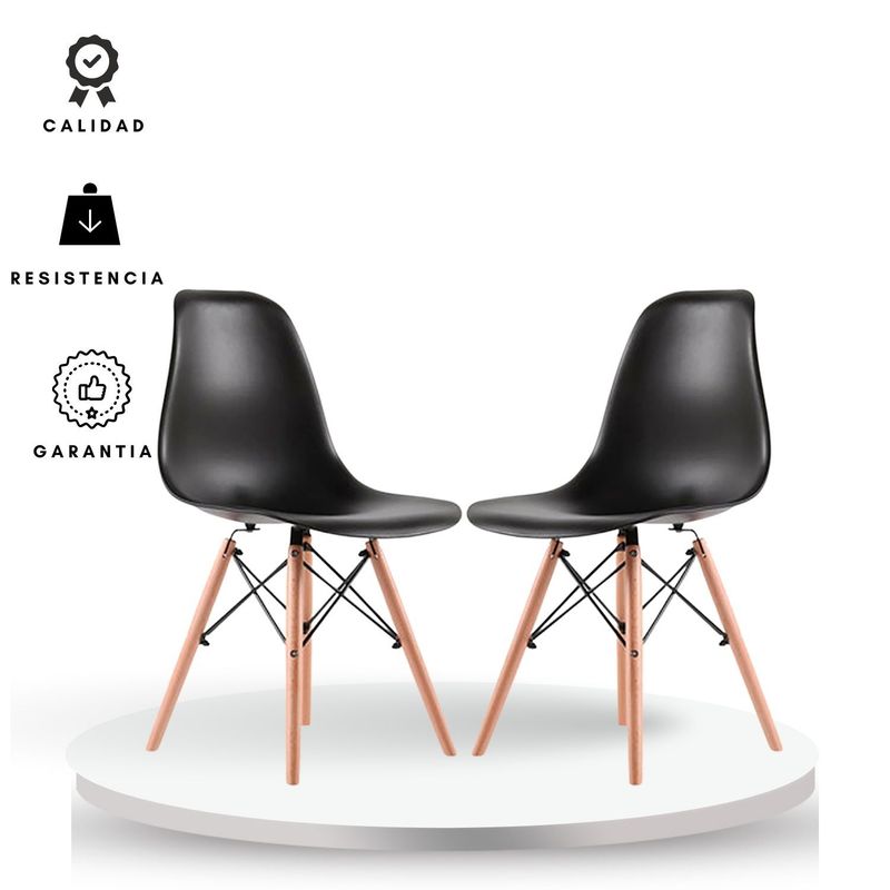 EKONOMODO COLOMBIA - Set x2 silla eames adulto negro