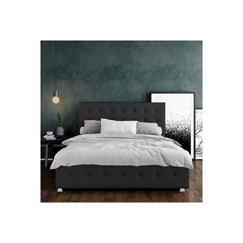 EKONOMODO COLOMBIA - Base cama con Espaldar King en pino Capital Negro 200x200 cm
