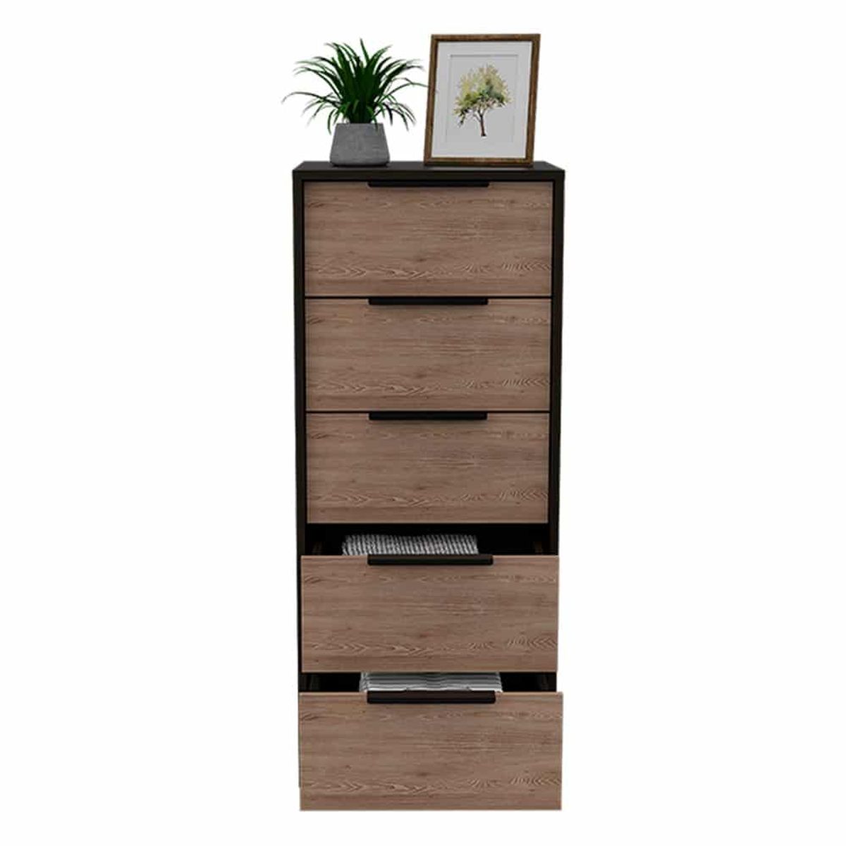 EKONOMODO COLOMBIA - Mueble Comoda Ares 5 Cajones Wengue / Miel