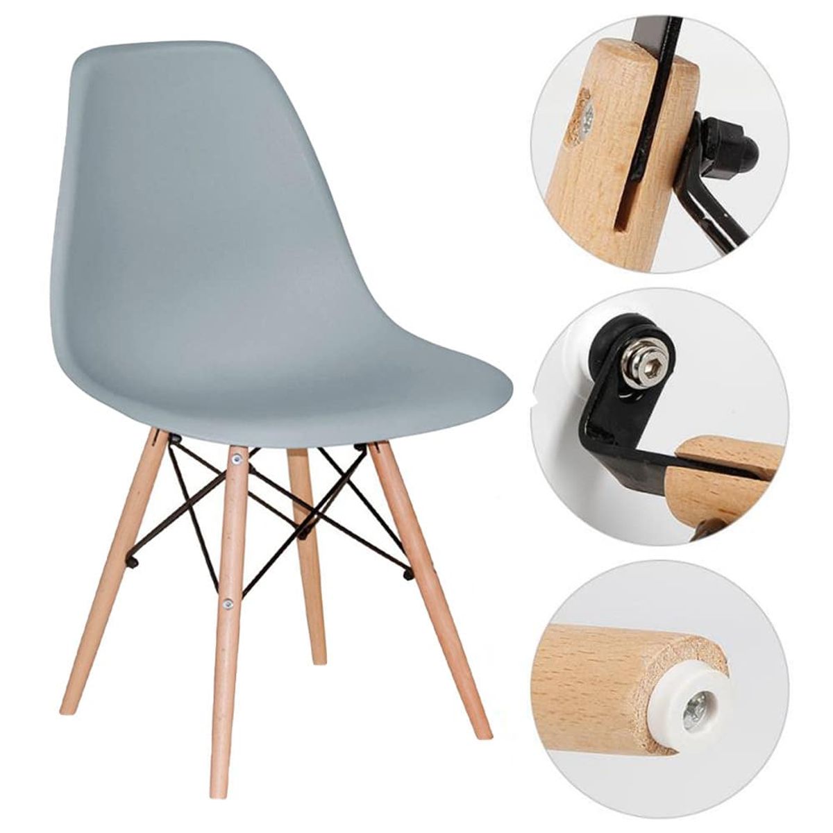 EKONOMODO COLOMBIA - Set X 4 Silla Eames Gris