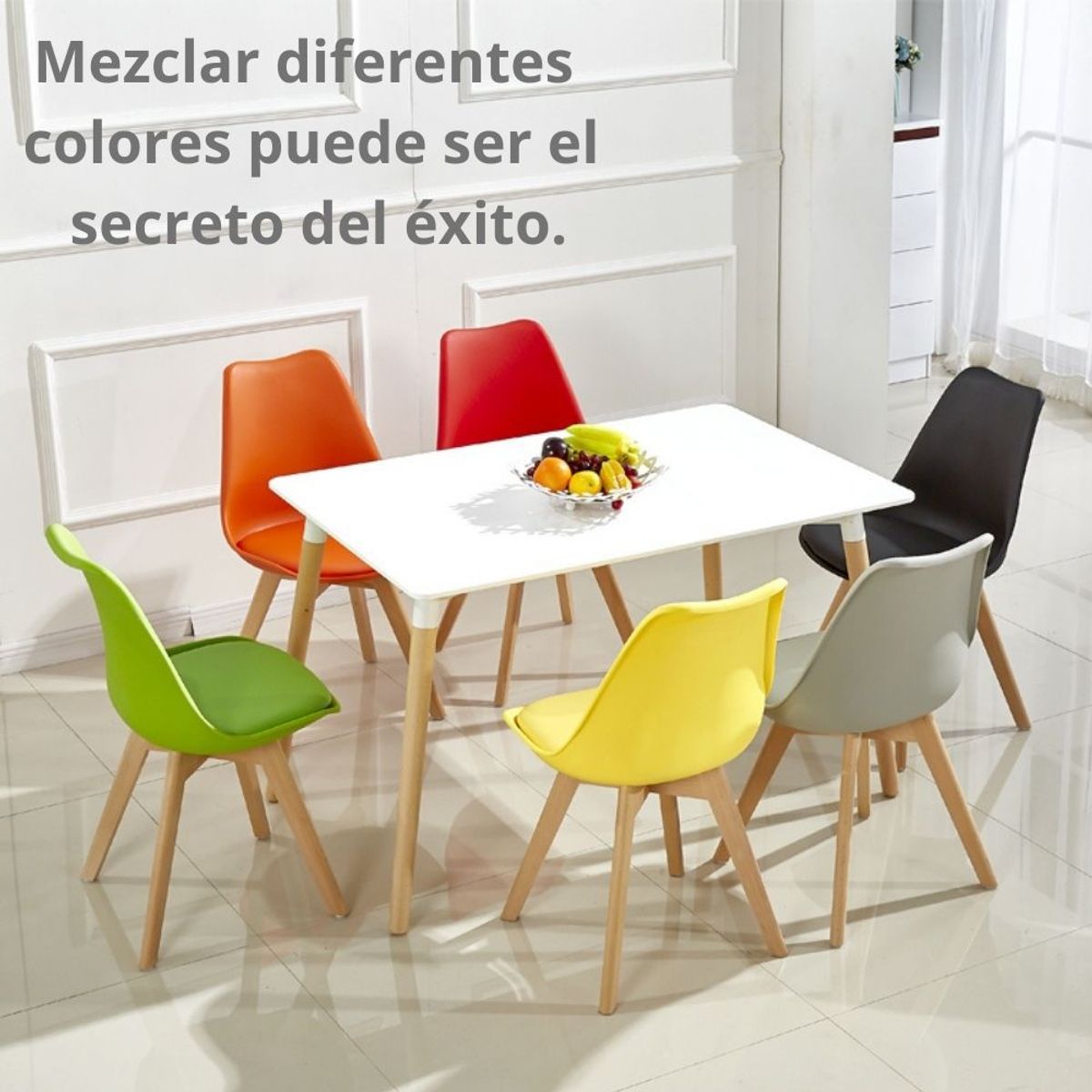 EKONOMODO COLOMBIA - Silla Tapizada Milano Gris Set X4
